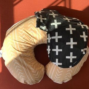Boppy Pillow with Poppy Cover & Bonus Cover - Like New!